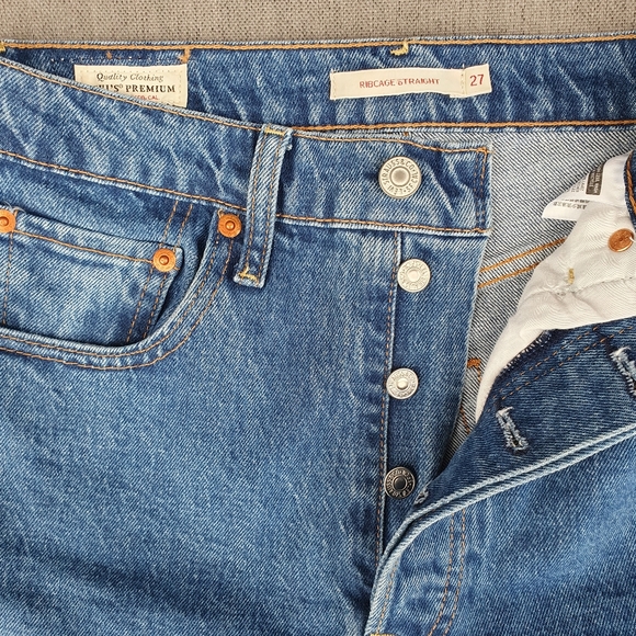 Levi's Ribcage Straight Ankle Jeans Blue W27 L29. - Picture 11 of 14